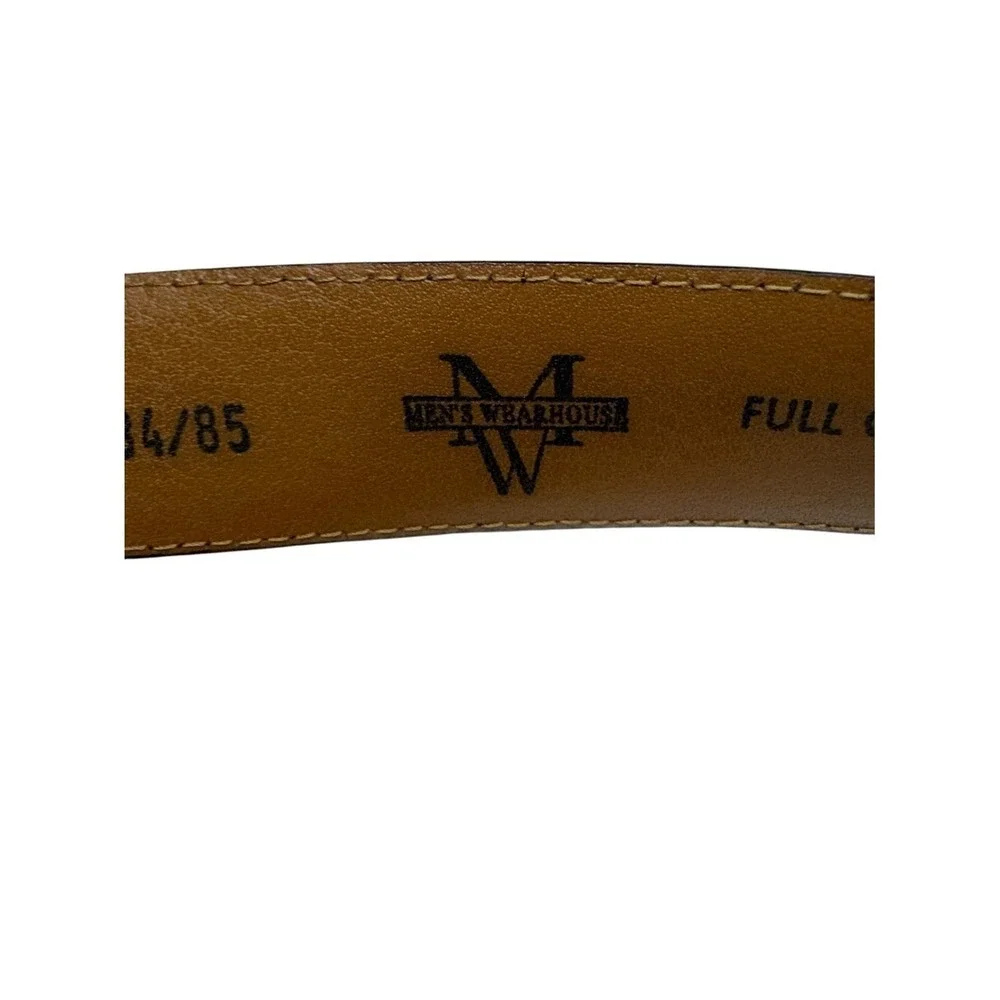 Mens Full Grain Italian Leather Belt Made In Italy Size 34 Black